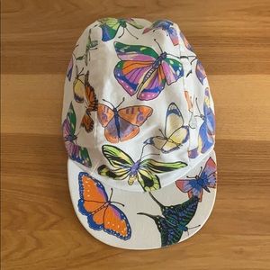 1980s white butterfly print baseball cap